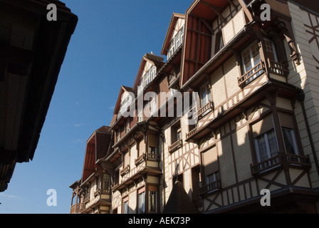 Alte Holzbauten Etreat Normandie Frankreich Stockfoto
