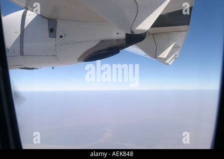 Blick vom Flugzeugfenster Horizont. Kambodscha Stockfoto