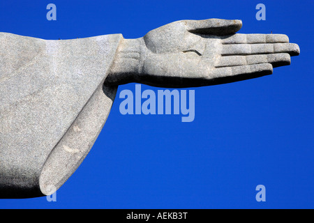 Seite Detail Christus der Erlöser-Statue in Rio De Janeiro in Brasilien Stockfoto