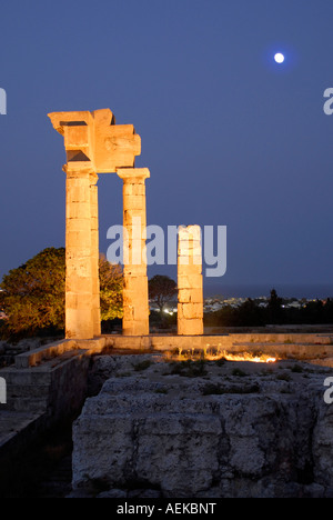 Tempel des pythischen Apollo gefunden auf dem Monte Smith in der Akropolis von Rhodos Die griechische Insel rhodos Griechenland Stockfoto