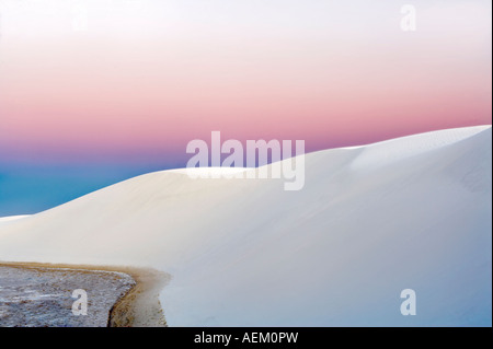 Sonnenuntergang über Dünen White Sands National Monument New Mexico Stockfoto