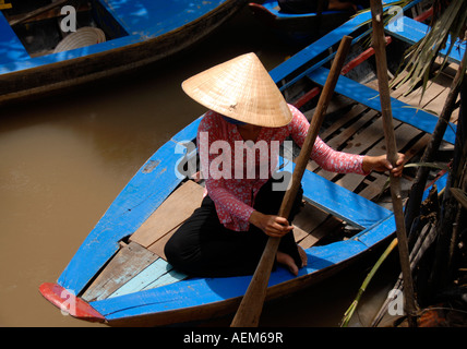 Frauen im Boot, Mekong-Delta, Vietnam Stockfoto