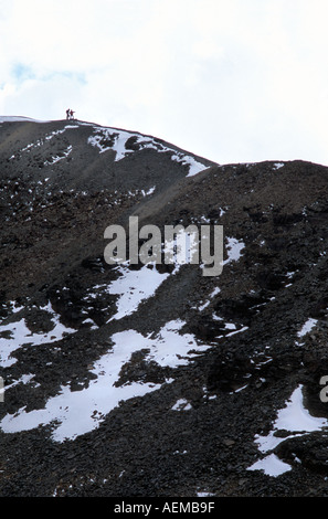 Chacaltaya 40km von La Paz auf über 5000m höchste Skiort der Welt Kletterer nr c5500m Gipfel Boliviens S America Stockfoto