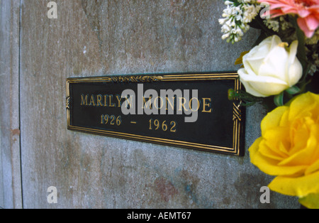 Schauspielerin Marilyn Monroes Grab Westwood Memorial Friedhof Los Angeles Kalifornien USA Stockfoto