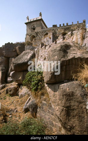 Indien Andhra Pradesh Hyderabad Golconda Fort Durbar Hall Stockfoto