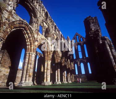 Die Ruinen von Whitby Abbey AD 657 in North Yorkshire England gegründet Stockfoto