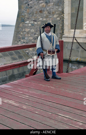 Zusätzliche Wache am Festung Louisburg, Nova Scotia, Kanada Stockfoto