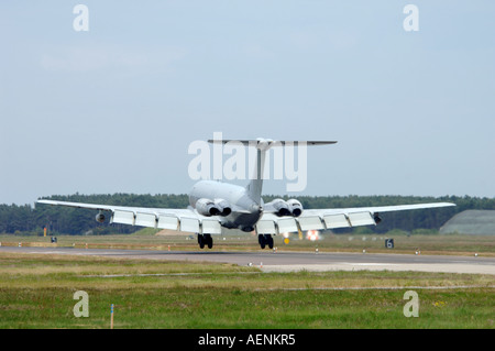 RAF VC 10 RAF Kinloss Flugplatz Schottland Morayshire nähert.    XAV-484 Stockfoto