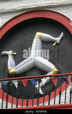 großen viktorianischen Wasser Pumpe Laxey wheel Lady Isabella aus Blei Minen Laxey-Isle Of Man-iom Stockfoto