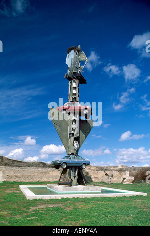 Malpartida de Cáceres, Museum Wolf Vostell, Por Que el Proceso Entre Pilatus y Jesus Duru solo Dos Minutos (1996) Stockfoto