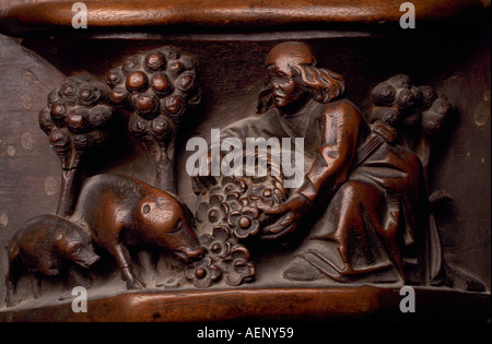 Plasencia, Neue Kathedrale, Chorgestühl von Rodrigo Aleman Stockfoto