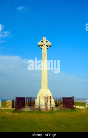 Tennyson Monument, Tennyson Down, Süßwasser, Isle of Wight, England, Großbritannien, GB. Stockfoto