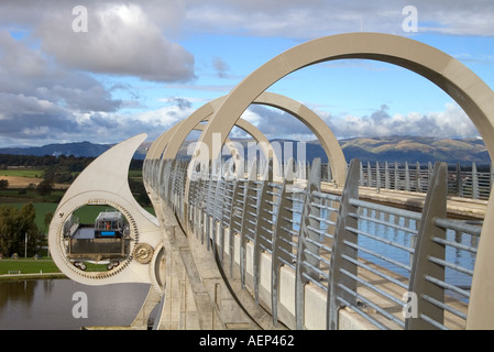 dh Falkirk Radschlösser CAMELON STIRLINGSHIRE Canal drehbarer Bootslift Forth Clyde Union Canals uk Binnenwasserstraßen sperren Schottland Stockfoto