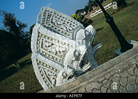 Mythische Tiere Kopf Statue, Wat Phra, dass Lampang Luang Tempel, Lampang, Thailand Stockfoto