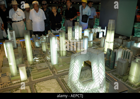 CBD-Bereich in das Modell der Beijing s Stadt Masterplan in Beijing Planning Exhibition Hall 29. August 2007 Stockfoto