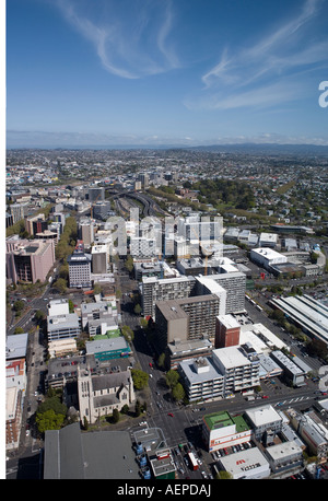Ein Blick aus dem unteren Deck of Auckland Skytower, Neuseeland Stockfoto