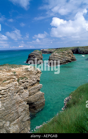 Ribadeo, Rias Altas, Kathedralstrand, Flut Stockfoto