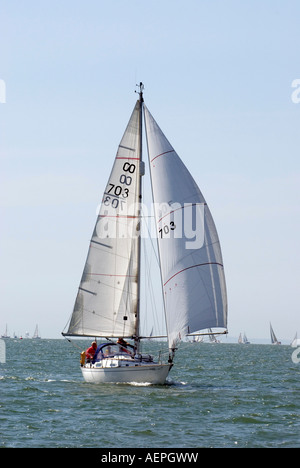 Alcyone von Lymington Contessa 32 Yacht während der Skandia Cowes Yacht Week Veranstaltungen gezeigt Stockfoto