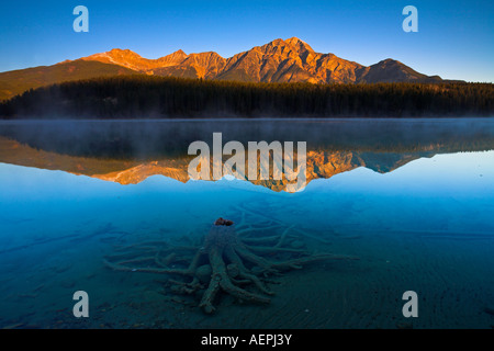 Patricia Lake im Jasper-Nationalpark, Rocky Mountains, Kanada Stockfoto