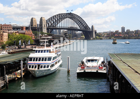 Circular Quay Fähre terminal, Bridge, Sydney, Australien Stockfoto