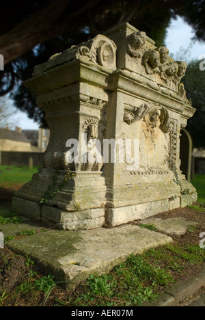 Tombstone - Tetbury Kirche Stockfoto