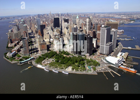 Luftaufnahme von lower Manhattan, New York City, Vereinigte Staaten von Amerika Stockfoto