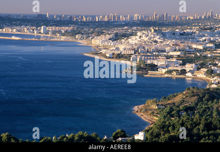 Altea Panorama der Küste Costa Blanca Alicante Valencia, Spanien Stockfoto