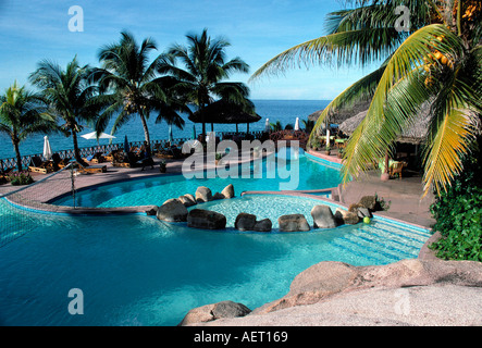 Schwimmbad Hotel Äquator Mahe Island Seychellen redaktionellen Gebrauch Stockfoto