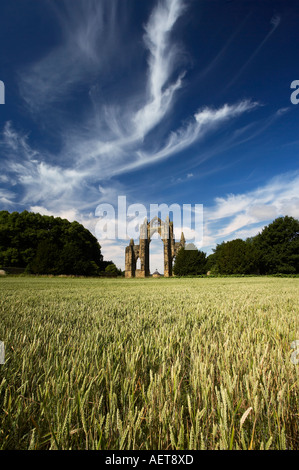 Gisborough Priorat aus dem Applegarth Guisborough Cleveland Englands Stockfoto