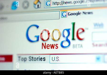 Einen Screenshot der Betaversion von Google s News-service Stockfoto