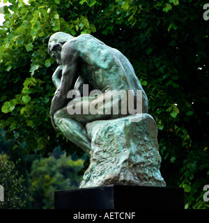 Rodins Le lange die Denker St-Paul-de-Vence nur zur redaktionellen Verwendung Stockfoto