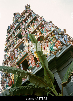 Singapur Religion Hindu-Tempel Sri Mariamman gopuram Stockfoto