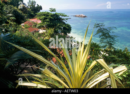 Lazio Strand Chevalier Bucht Nordwestküste Insel Praslin Seychellen Indischer Ozean Afrikas Stockfoto