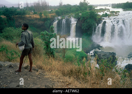 Der Blaue Nil fällt in der Nähe von Lake Tana Gondar Region Äthiopien Afrika Stockfoto