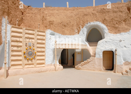 Hotel Sidi Driss in Süd-Tunesien ist traditionelle Höhlenwohnungen Unterkunft und diente bei der Herstellung von den Star-Wars-Filmen Stockfoto