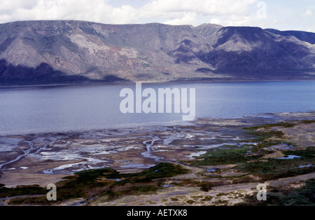 Lake Bogoria National Reserve, in der Ferne die Siracho Böschung, Nord-Kenia, Ostafrika Stockfoto