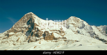 Schweiz-Schweizer Alpen-Berner Alpen-Eiger 3970m Moench 4099mn Stockfoto