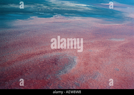 Luftbild von der Oberfläche des Lake Natron im Great Rift Valley Tansania Ostafrika Stockfoto