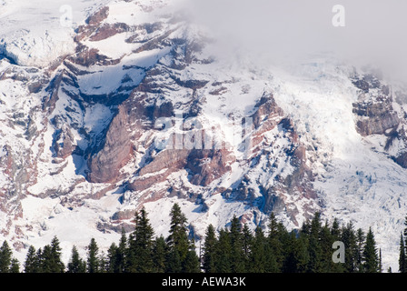 Gletscher-Detail auf Mount Rainier Mount Rainier Nationalpark Washington Stockfoto