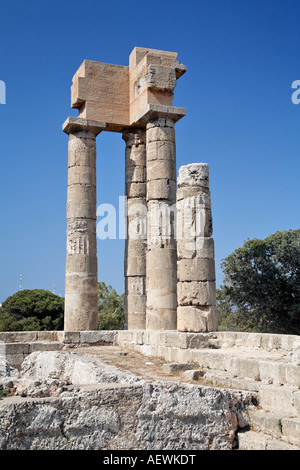 Tempel des Pythischen Apollon die Akropolis von Rhodos griechische Inseln Griechenland Hellas Stockfoto