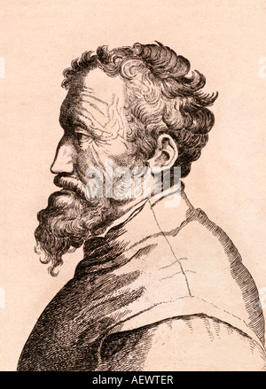 Michelangelo di Lodovico Buonarroti Simoni, 1475 – 1564, italienischer Bildhauer, Maler, Architekt und Dichter der Hochrenaissance. Stockfoto