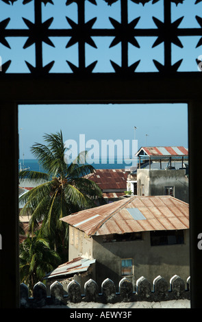 Blick auf die Ansicht von Stonetown aus Tippu Tipp Zuhause auf der Insel Sansibar. Afrika Stockfoto