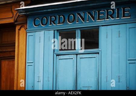 Alten gesättigt blau Cordonnerie Gebäudearchitektur Marais, 3. und 4. Arrondissement, Paris, Frankreich Stockfoto