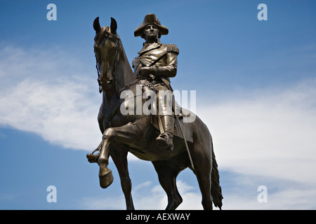 George Washington Statue in öffentlichen Garten, Boston Common, Boston, Massachusetts, USA Stockfoto