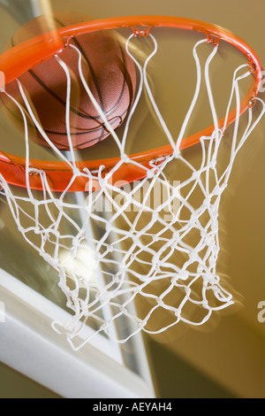 Nahaufnahme von Basketball Hoop eingeben Stockfoto