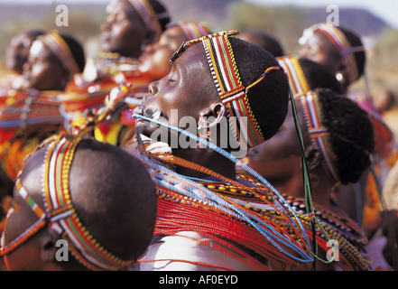 Samburu Frauen in einer rituellen Zeremonie, Kenia. Stockfoto