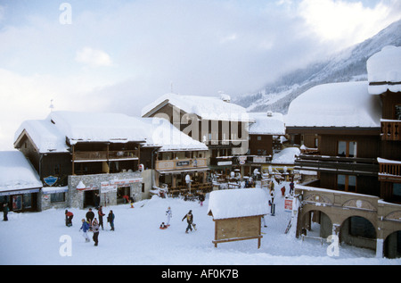 Das Skidorf Valmorel Frankreichs Stockfoto