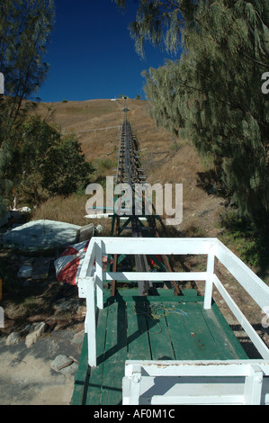 Trolley-System bei Curtis Island Qld Australien Stockfoto