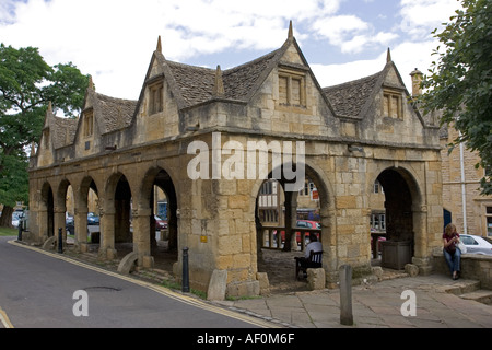 Alten Wollmarkt oder Markthalle wurde 1627 Chipping Campden Cotswolds Großbritannien UK erbaut. Stockfoto