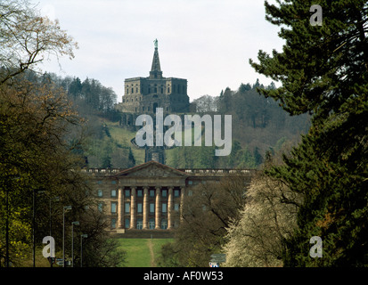 Kassel, Wilhelmshöhe, Barockpark, Blick Auf Schloß Und Karlsberg von Osten Stockfoto